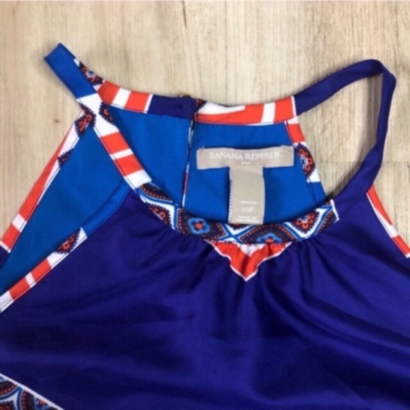 Banana Republic Blue Sleeveless Halter Sundress - Picture 9 of 9